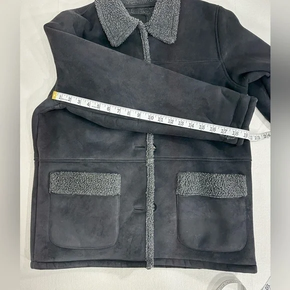 Lauren faux swede jacket winter coat black size S - Picture 7 of 13